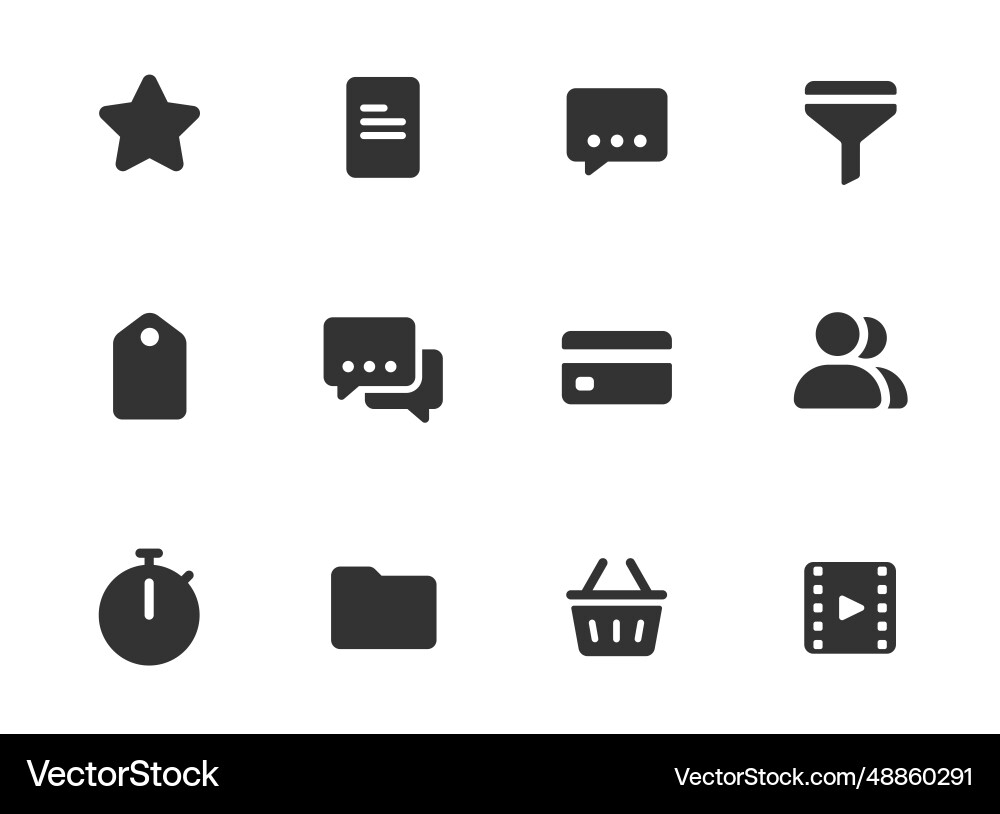 Ui web glyph icons isolated Ui web glyph icons isolated vector image