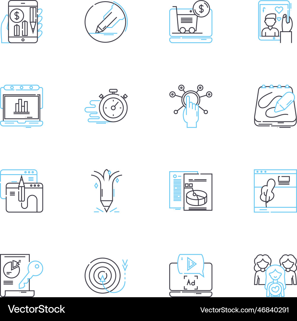 User experience linear icons set navigation Vector Image