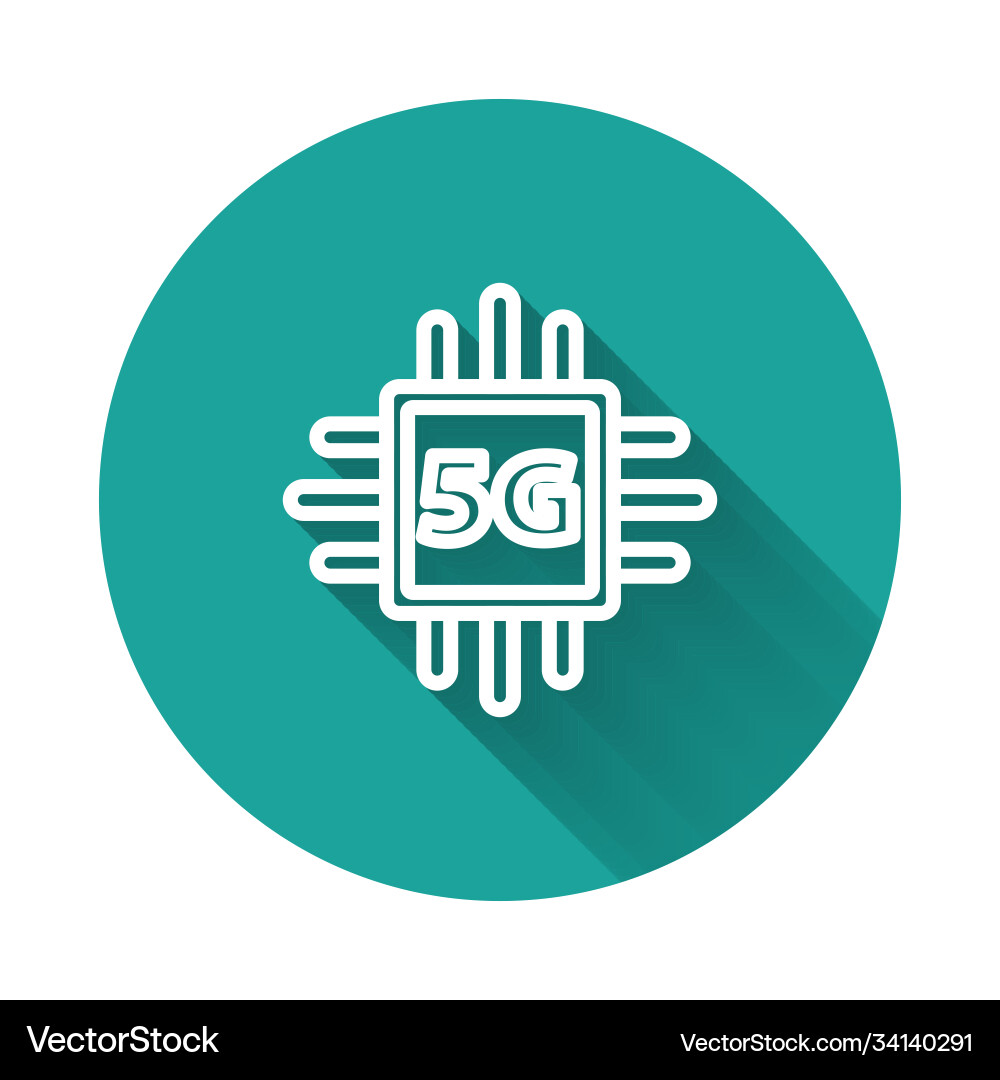 White line computer processor 5g White line computer processor 5g vector image