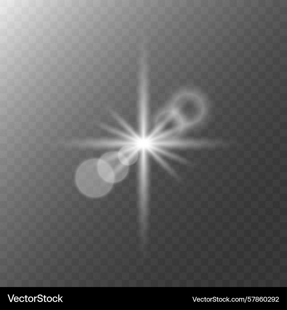 A luminous star with bokeh effect on transparent Vector Image