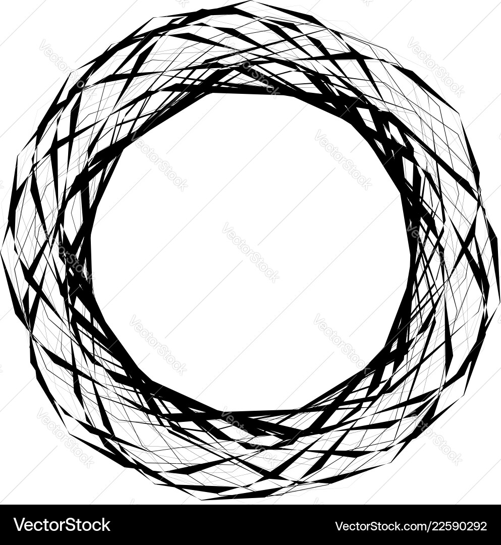 Abstract edgy circular shape element isolated Abstract edgy circular shape element isolated vector image
