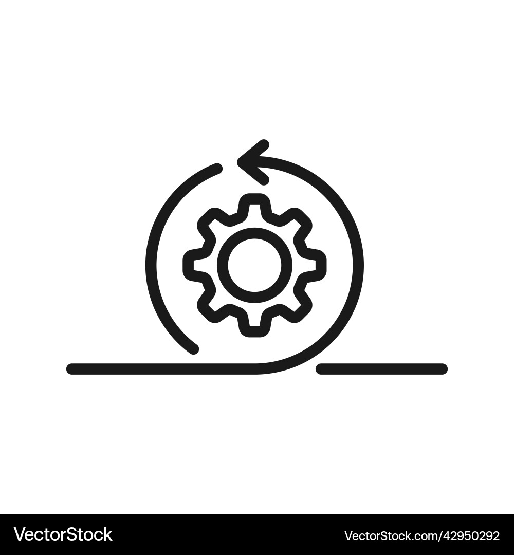 Agile process line icon gear arrow and Agile process line icon gear arrow and vector image