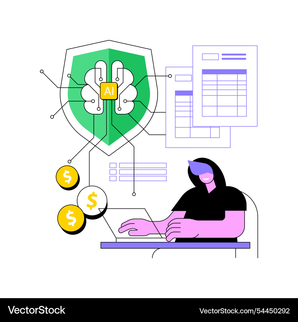 Ai-powered fraud detection abstract concept Ai-powered fraud detection abstract concept vector image