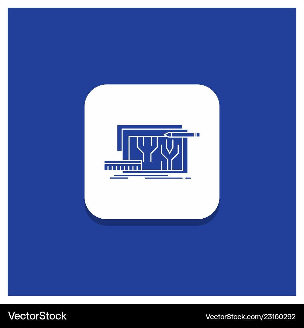 Blue round button for architecture blueprint Blue round button for architecture blueprint vector image