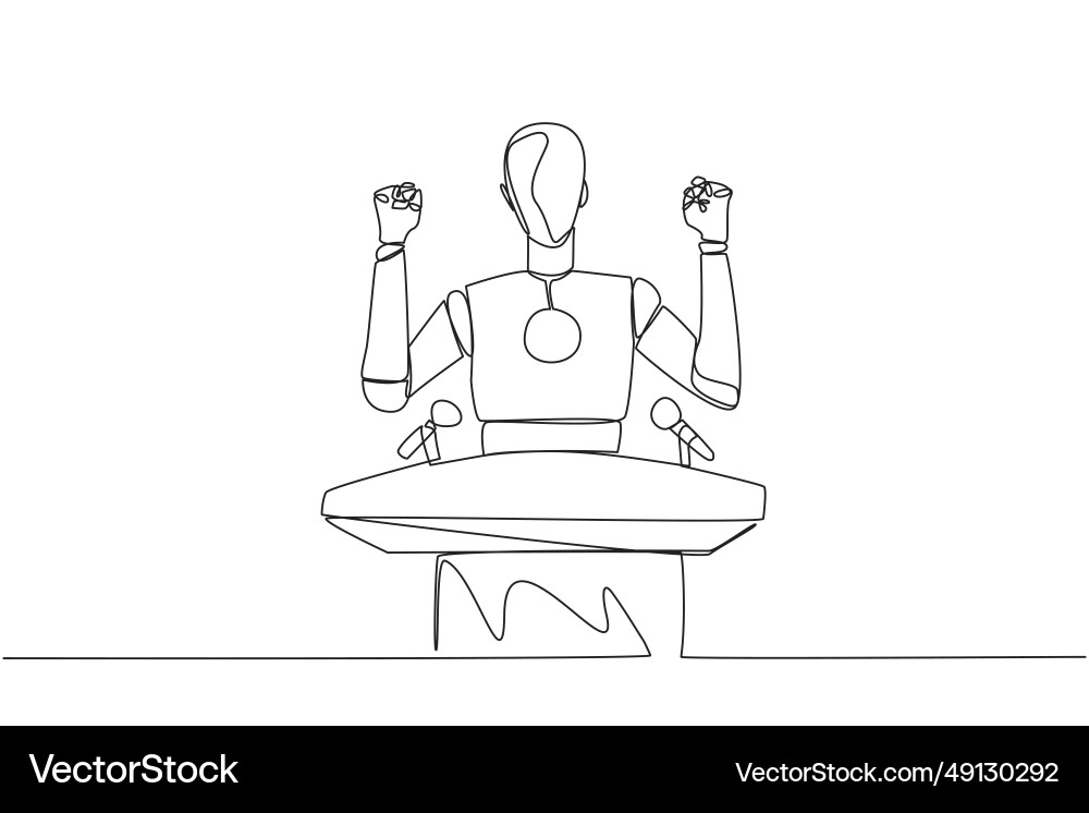 Continuous one line drawing smart robotic Vector Image