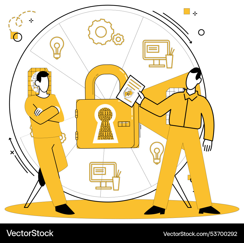 Data security the database is fortress where Data security the database is fortress where vector image