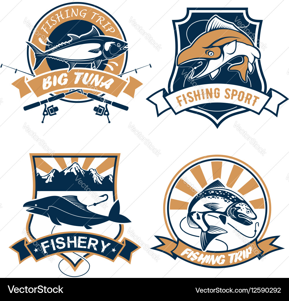 Fishing Icons - Sport & Club Vector Image