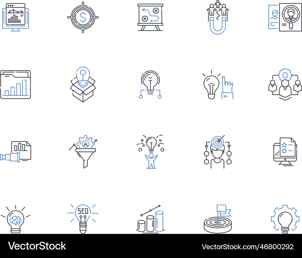 Formula line icons collection equation function vector image