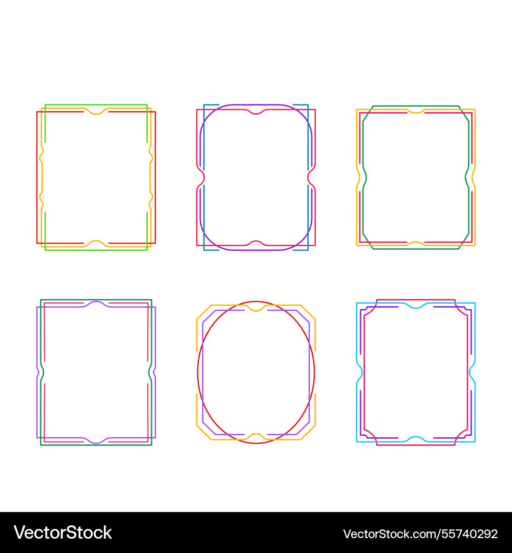 Frame collection with lineal style Vector Image