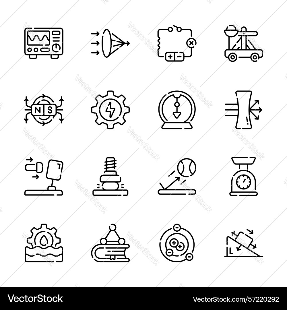 Handy collection of science experiments line icons Handy collection of science experiments line icons Vector Image