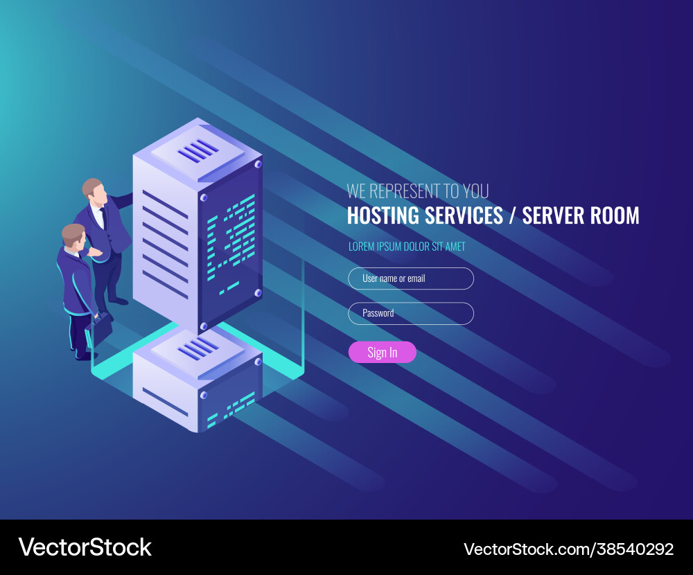 Hosting services concept cryptocurrency – Royalty-Free Vector | VectorStock
