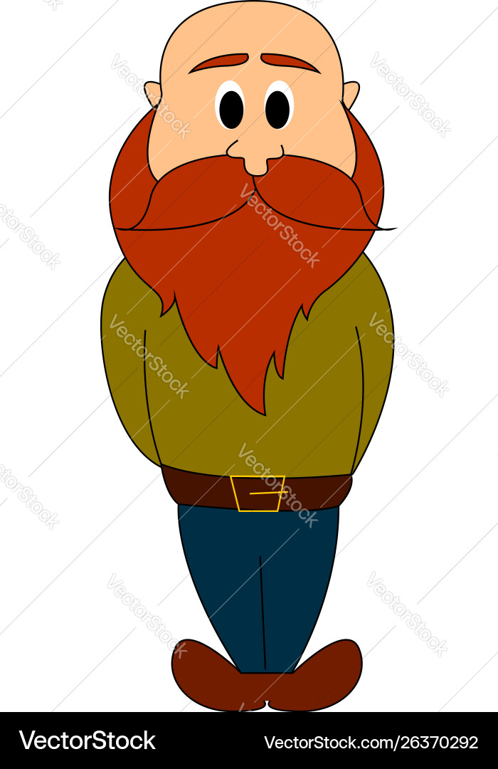 Man with long red beard on white background Vector Image