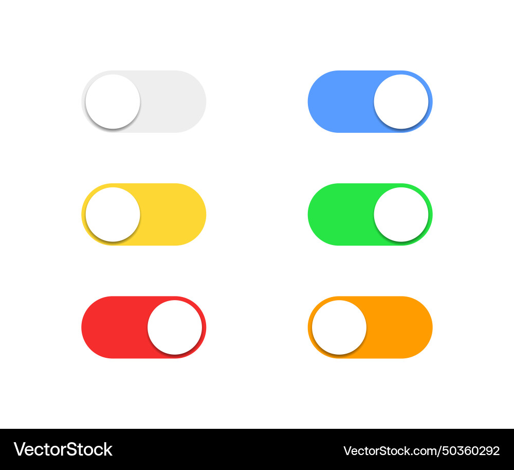 On and off toggle switch buttons or icons On and off toggle switch buttons or icons vector image
