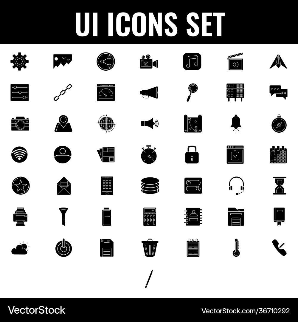 Out line icon set user interface ui Out line icon set user interface ui vector image