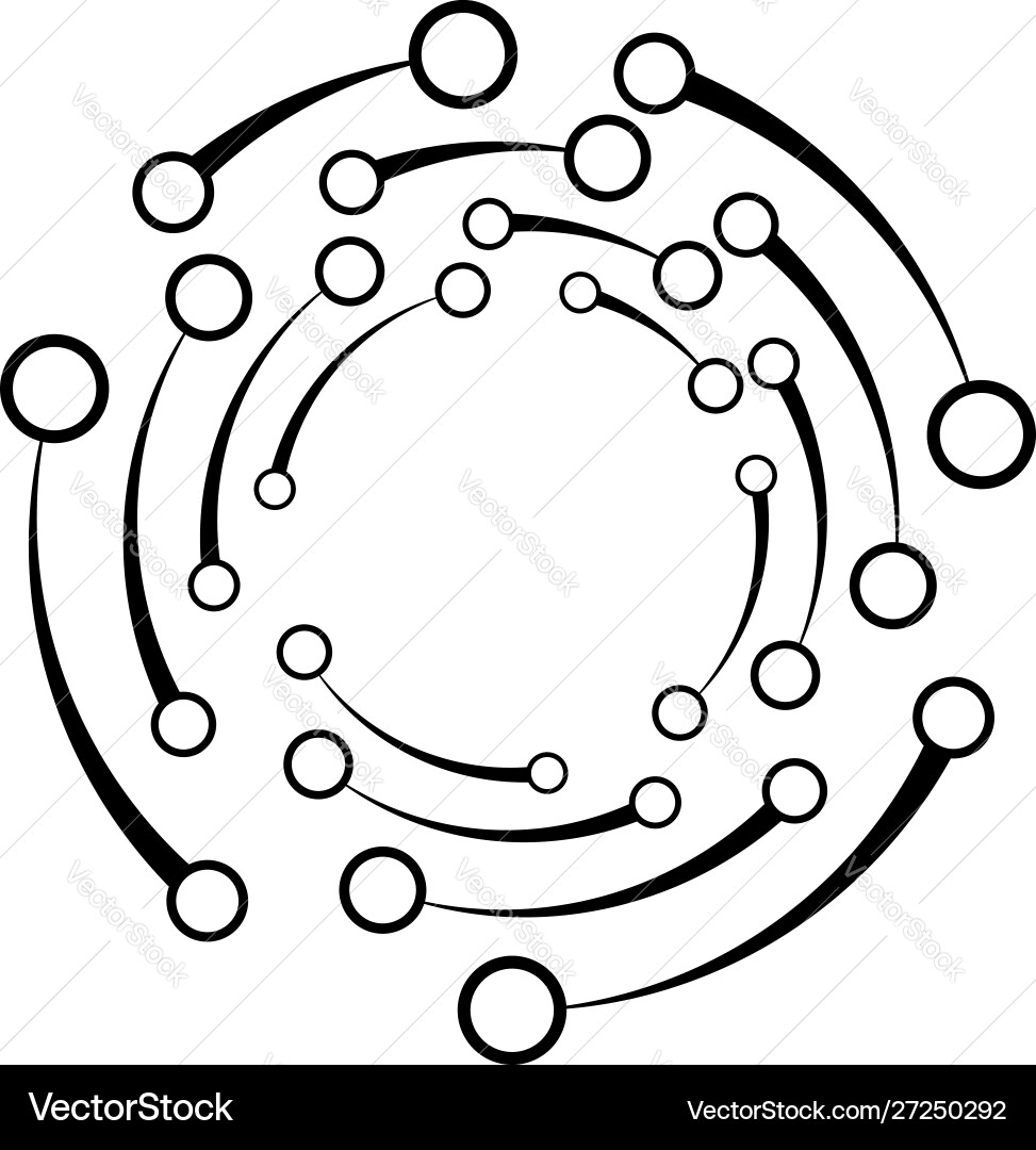 Plexus wire-frame radial circles with nodes Vector Image