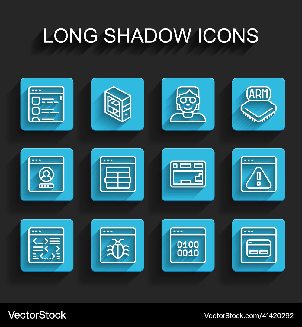 Set line software system bug browser files Set line software system bug browser files Vector Image