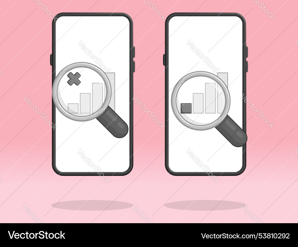 Smartphone magnifier signal checking reception Vector Image