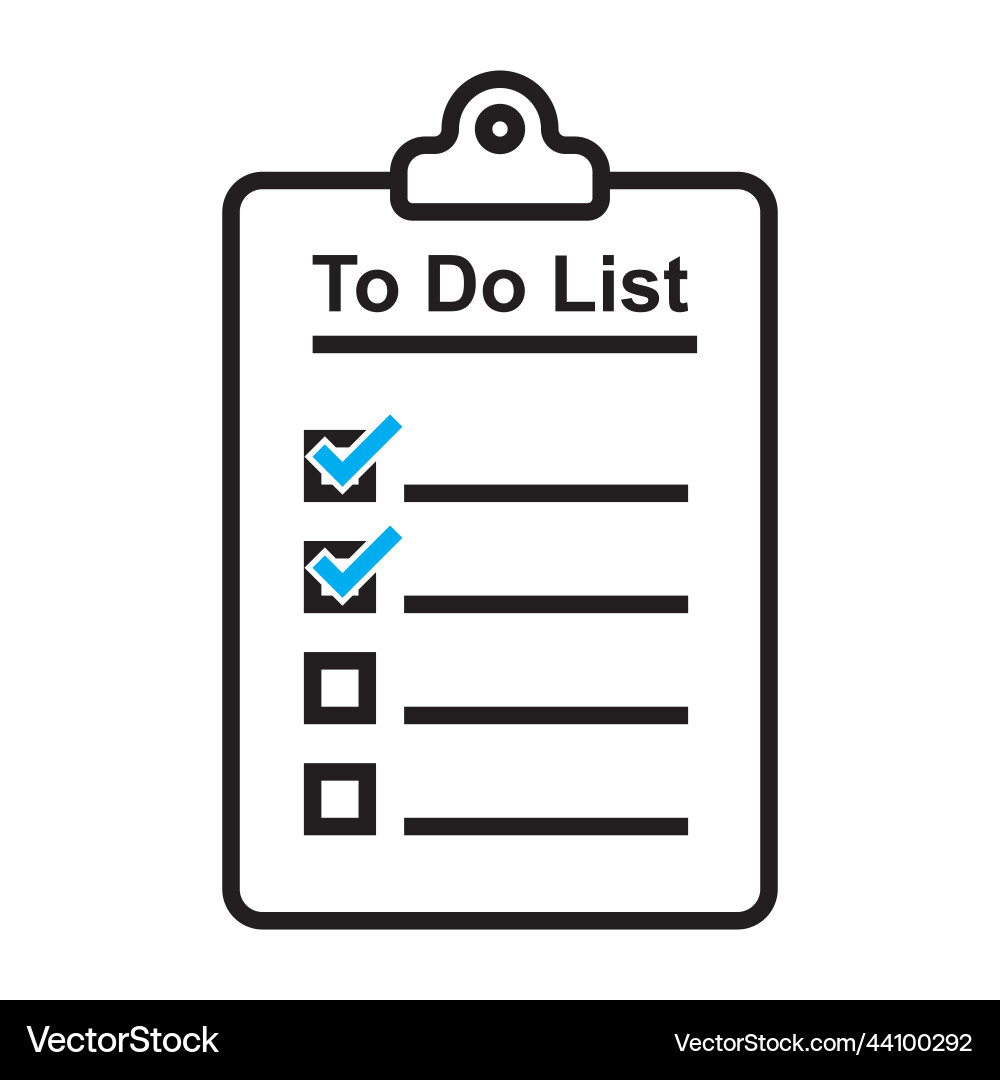 To do list icon line document checklist To do list icon line document checklist Vector Image