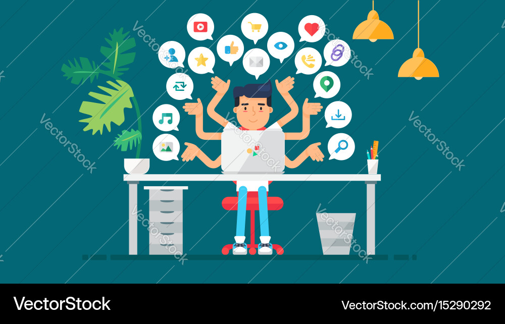 Web virtual socail networks vector image