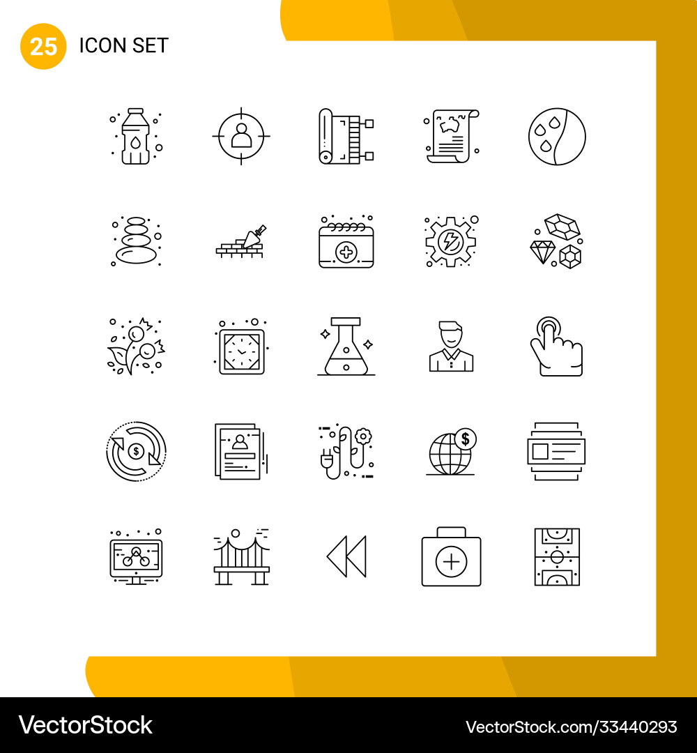 25 universal lines set for web and mobile Vector Image