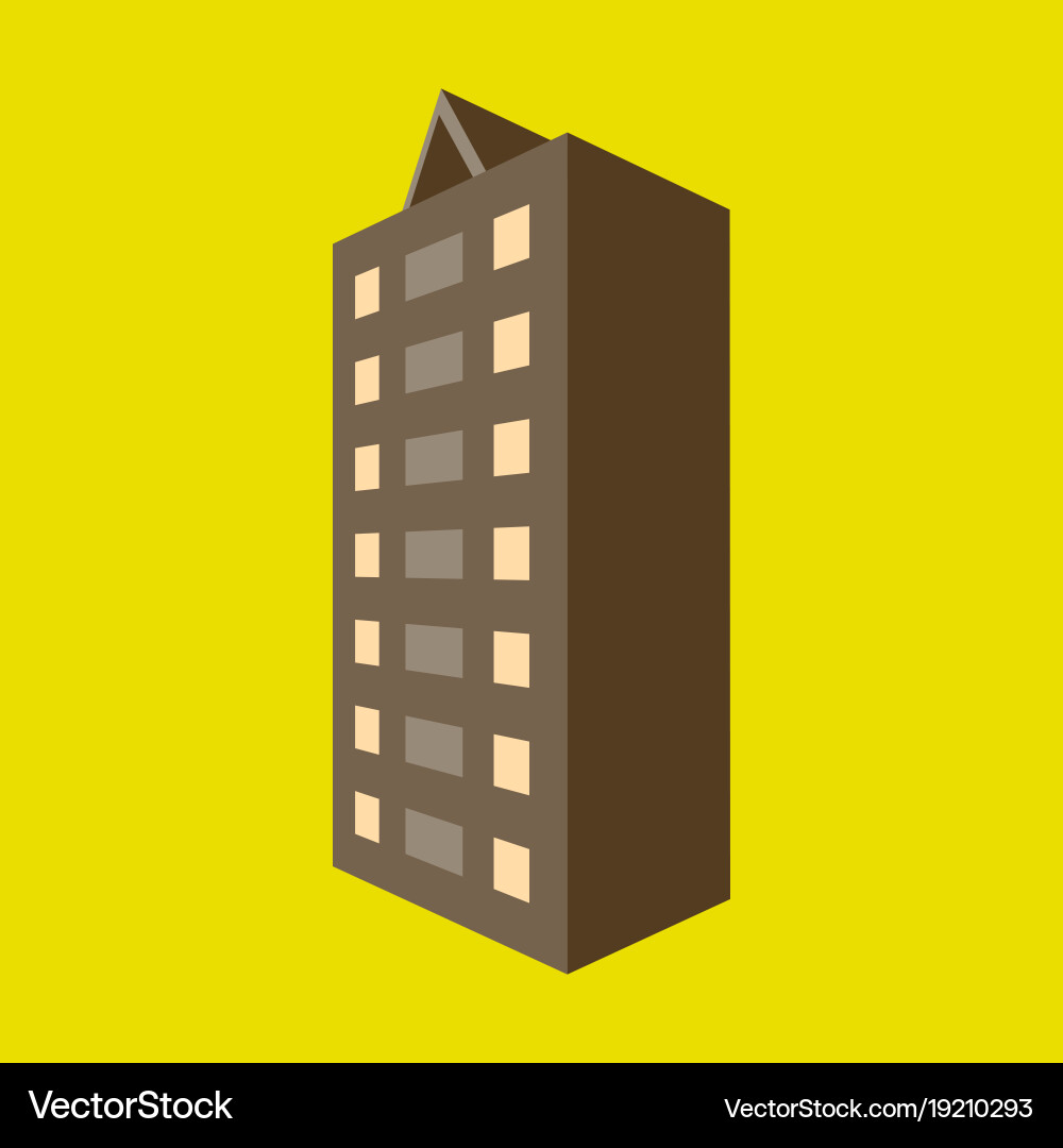 A modern multi-storey building with complex vector image