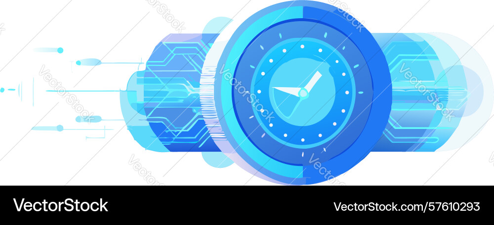 Accelerated time display with motion effect rapid vector image