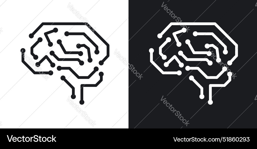 Brain Circuit Icon Set - Neural Network vector image