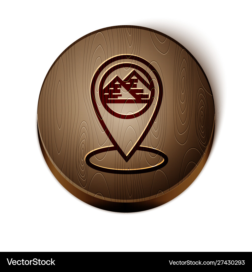 Brown line map pointer with egypt pyramids icon Brown line map pointer with egypt pyramids icon vector image