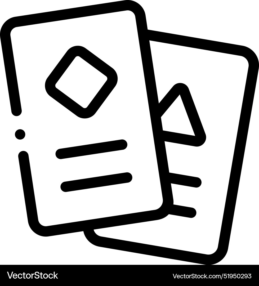 Card Game Icons - Linear Style vector image
