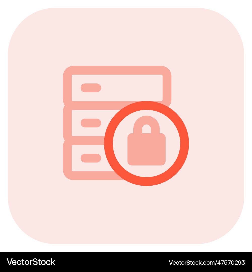 Database encrypted for security reasons vector image