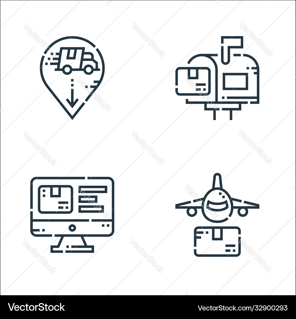 Delivery line icons linear set quality Delivery line icons linear set quality vector image