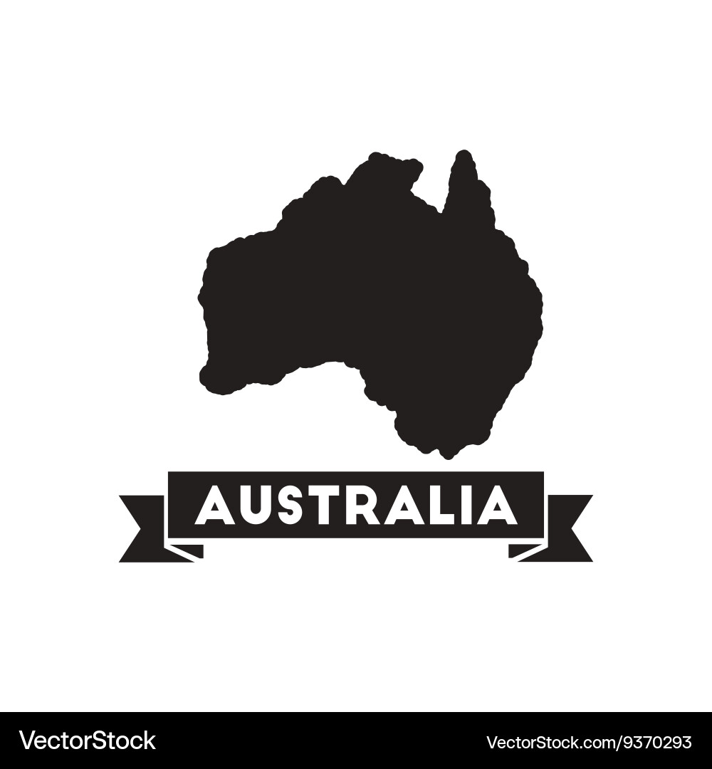 Flat icon in black and white australia map Vector Image