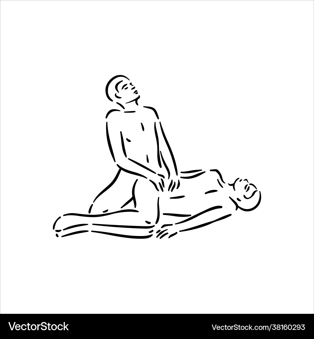 Homosexual two gay guys sex pose vector image