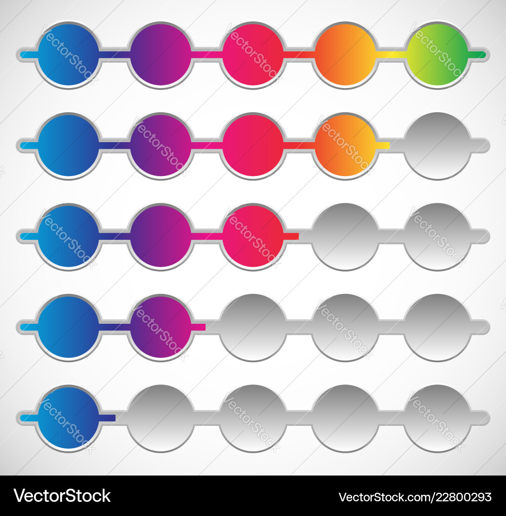 Horizontal progress loading bars steps phases Horizontal progress loading bars steps phases vector image
