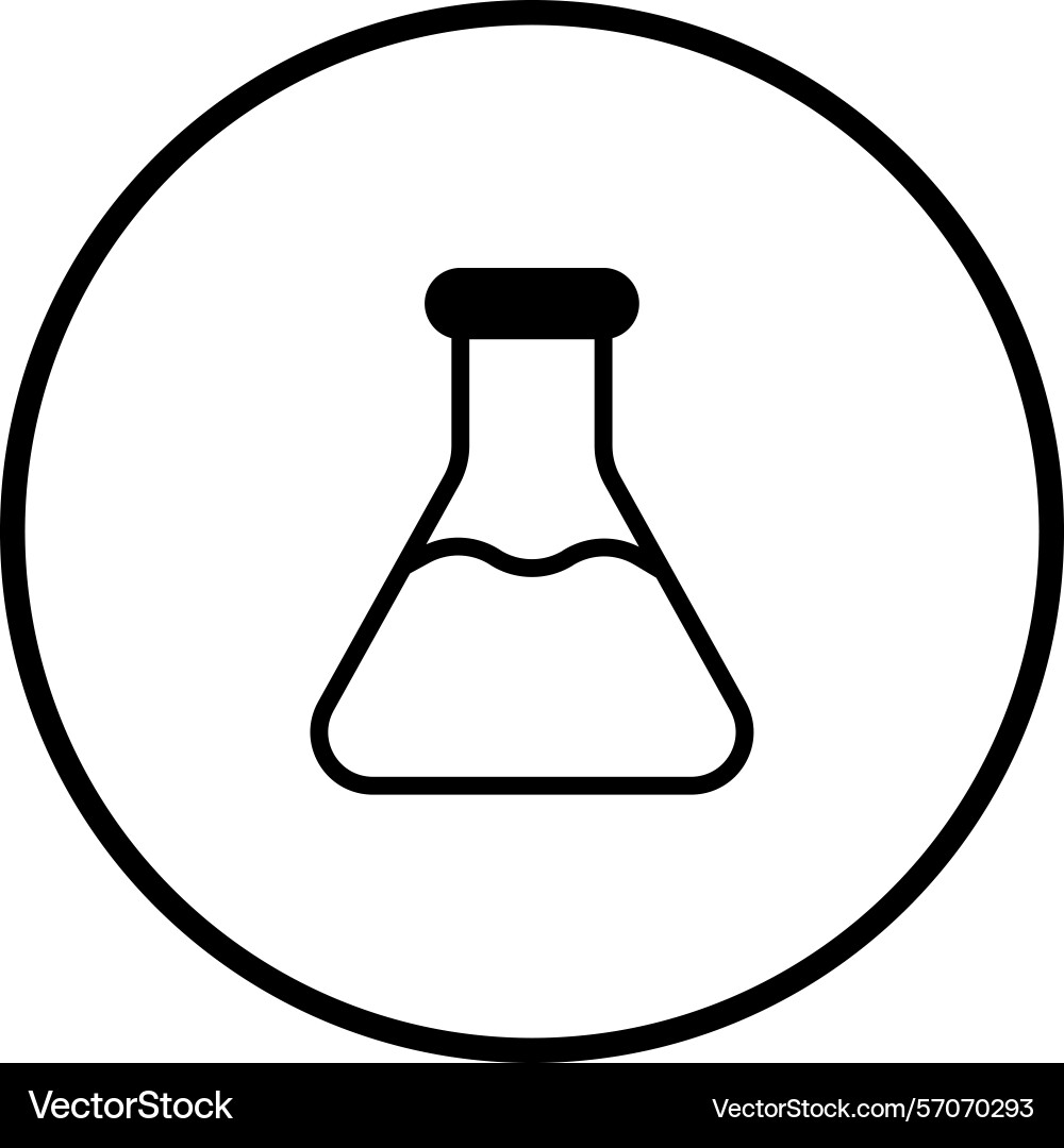 Laboratory flask icon in circular frame simple Laboratory flask icon in circular frame simple vector image