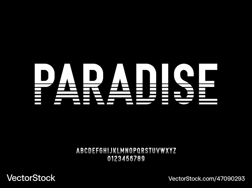 Modern stripe display font Modern stripe display font vector image