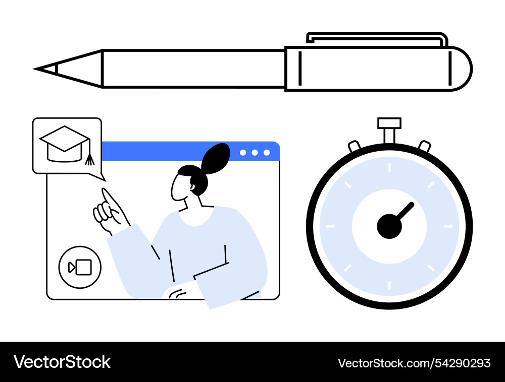 Online learning with virtual classroom timing Online learning with virtual classroom timing vector image