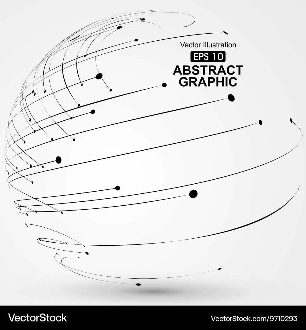 Points and curves of spiral abstract graphics vector image