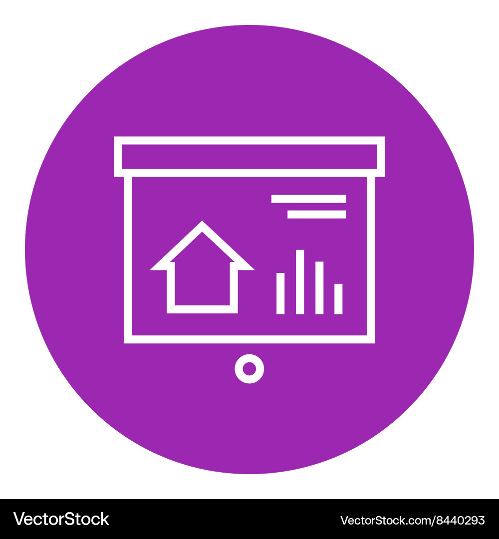 Presentation on projector screen line icon Vector Image