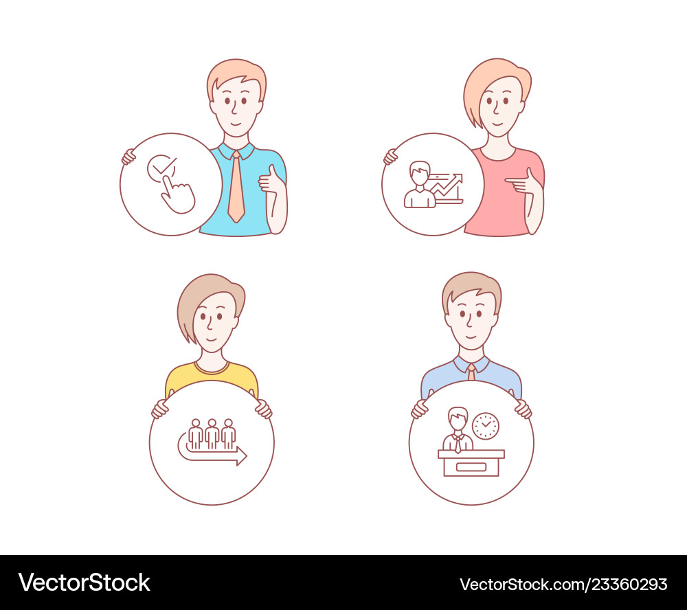 Queue checkbox and success business icons Queue checkbox and success business icons Vector Image
