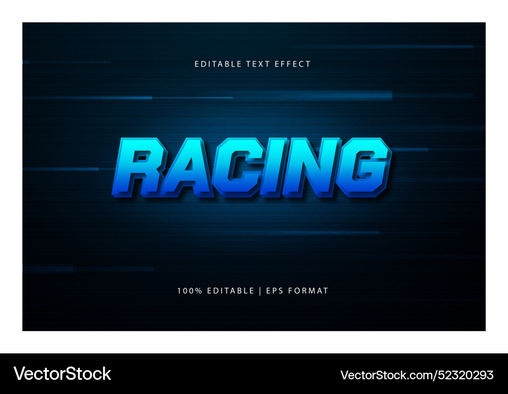 Realistic racing text effect Vector Image