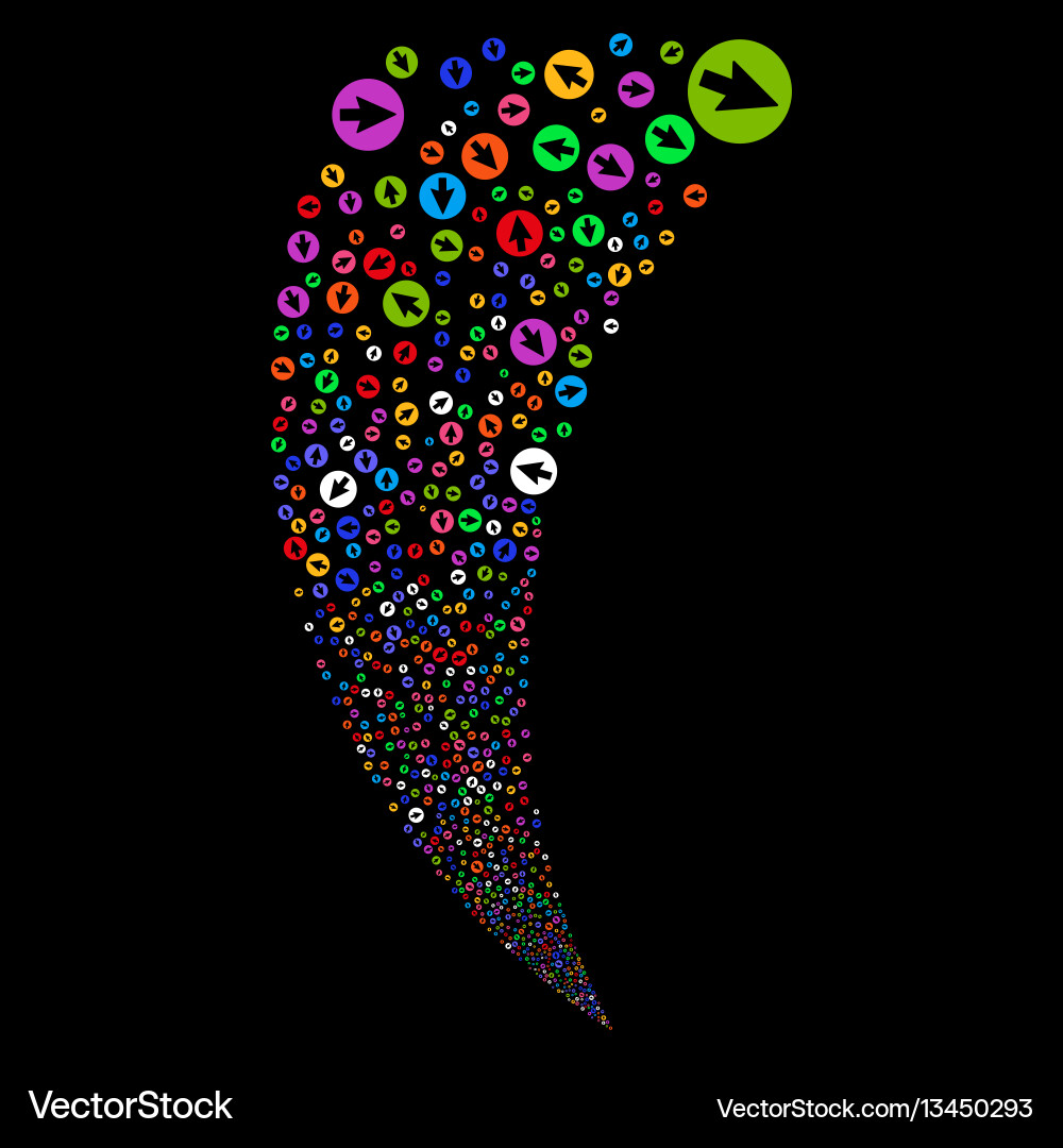 Rounded arrow random stream Rounded arrow random stream vector image