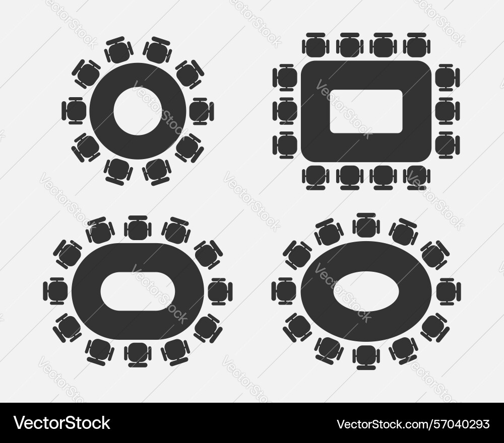 Tables for talks icon set Tables for talks icon set vector image