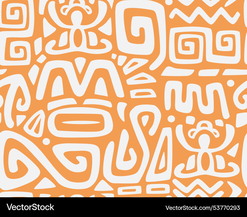 Tiki seamless pattern aztec textile print Tiki seamless pattern aztec textile print vector image