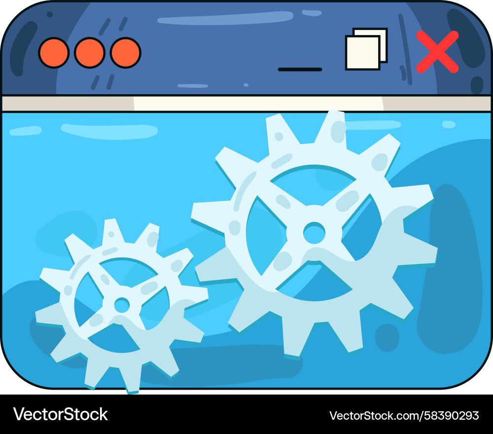 Web Browser Settings Interface Vector Image
