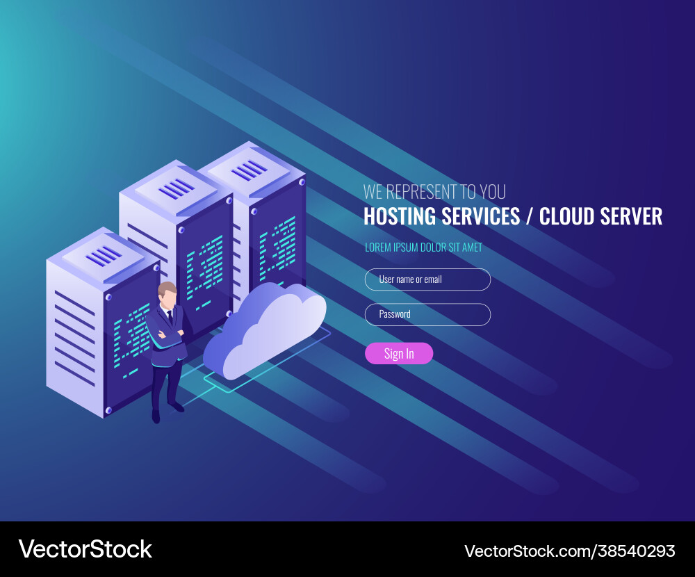 Website hosting isometric cryptocurrency – Royalty-Free Vector | VectorStock