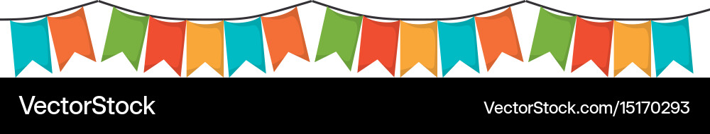White background with colorful festoons in shape Vector Image