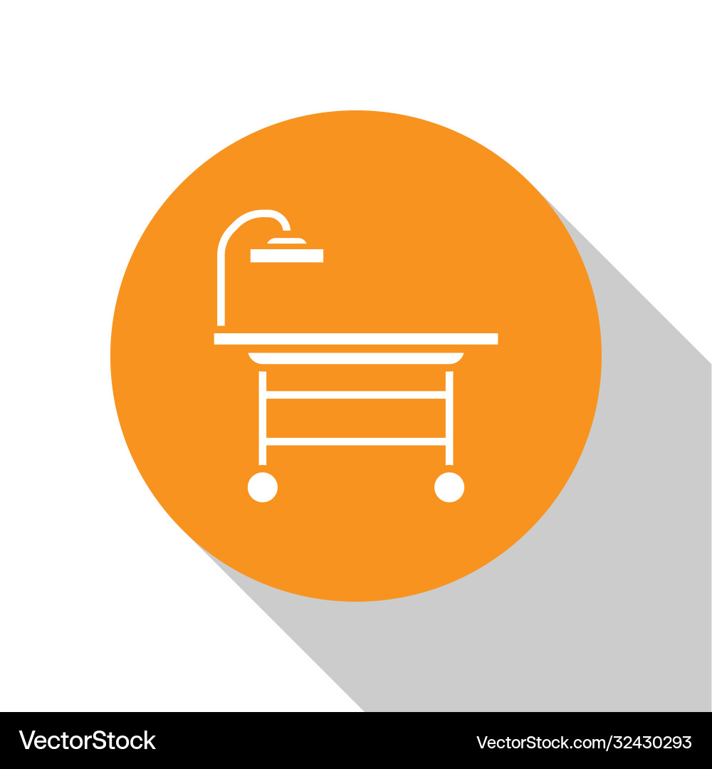 White operating table icon isolated on White operating table icon isolated on Vector Image