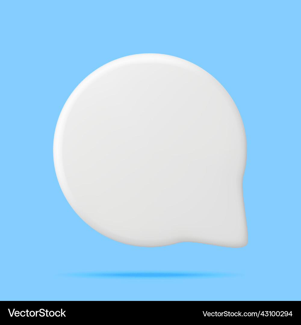 3d white blank speech bubble isolated Royalty Free Vector