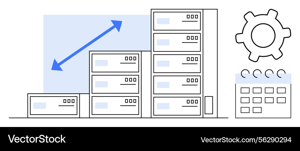 Business growth and system optimization with data Business growth and system optimization with data vector image